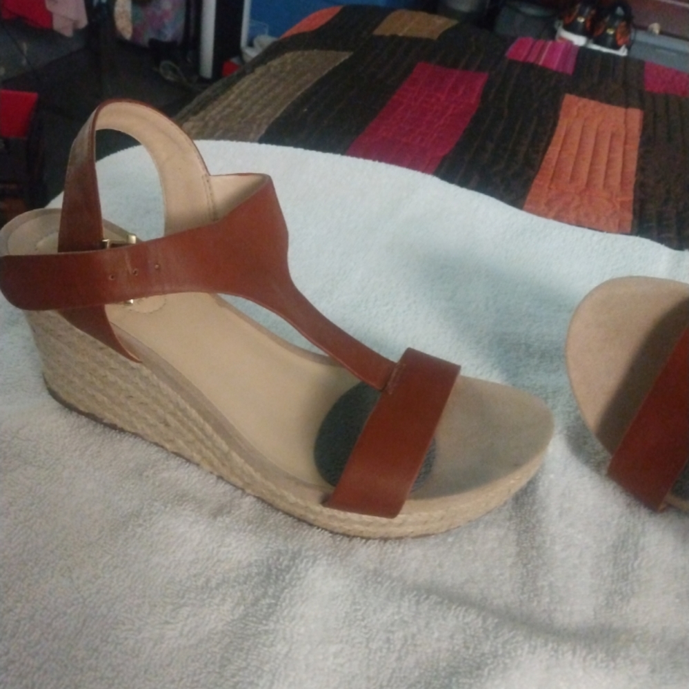 Tan Leather wedges